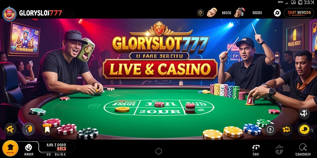 Screenshot utama gameplay Live Casino GLORYSLOT777 yang menegangkan.