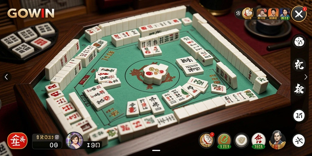 Tampilan gameplay Mahjong yang seru dan menantang di GOWIN.