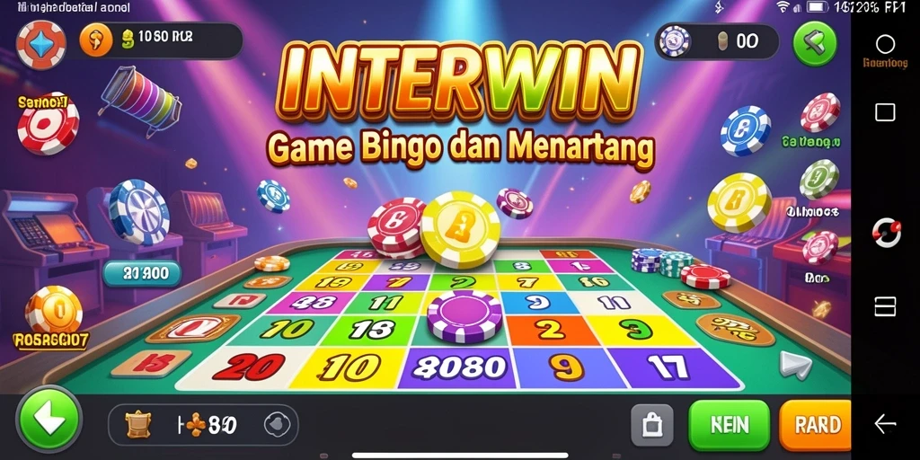 Tampilan gameplay INTERWIN yang penuh warna dan seru.