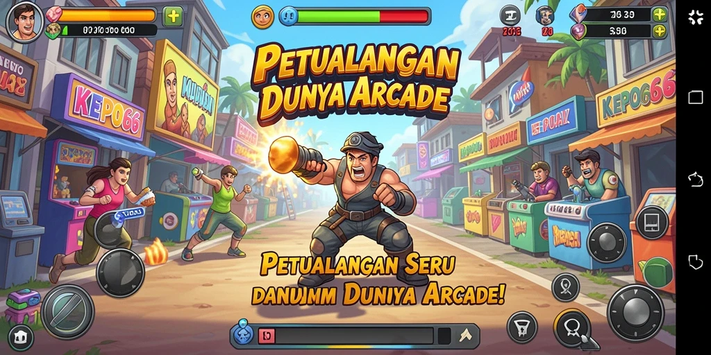 Tampilan gameplay menarik dari KEPO66 menunjukkan keseruan saat bermain arcade.