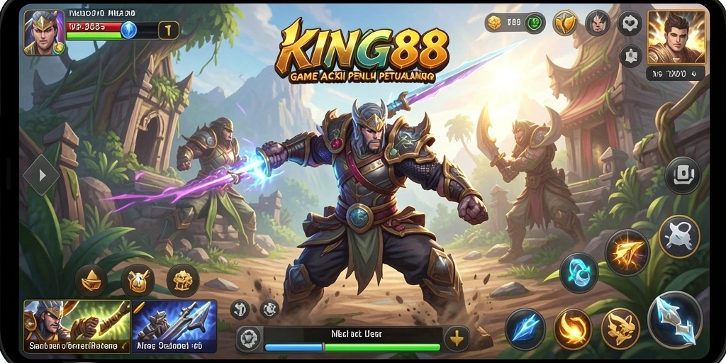 Screenshot KING88 menampilkan aksi mendebarkan saat melawan musuh.
