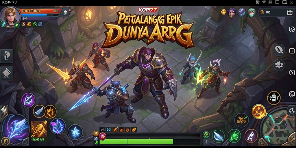 Tangkapan layar utama KOPI77 menunjukkan aksi seru dalam pertempuran ARPG.