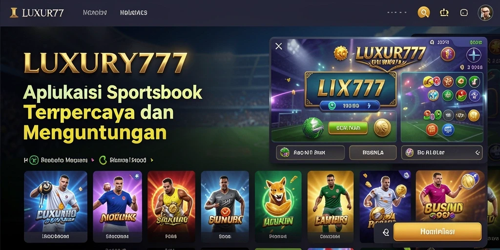 Tampilan menarik dari gameplay aplikasi Sportsbook LUXURY777.
